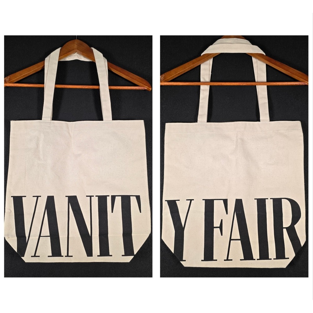 NEW-Vanity Fair Canvas tote‎ Bag Cream 15x15x5